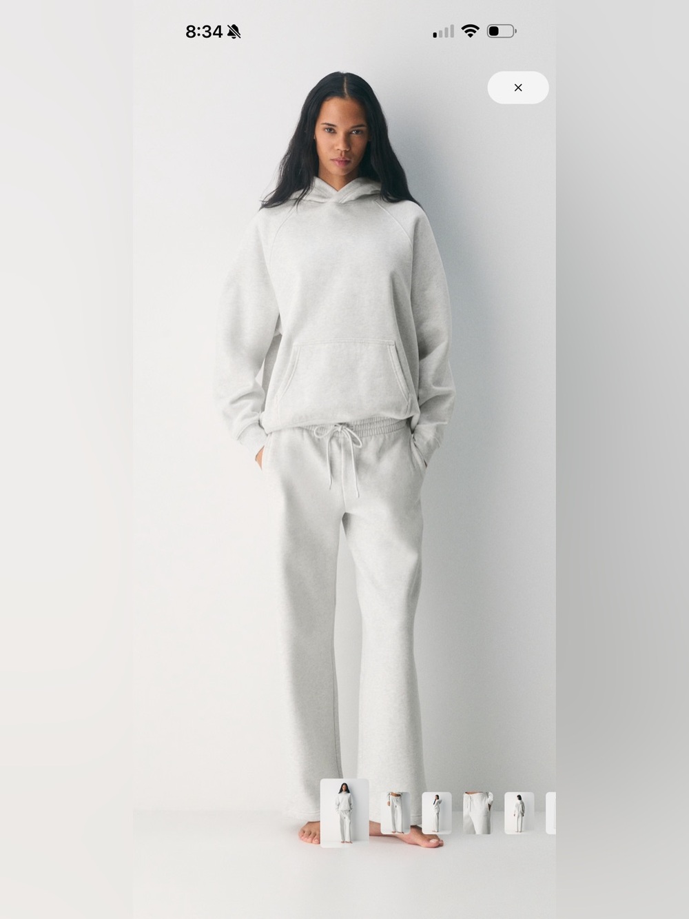 Aritzia Cozy Sweatfleece Boyfriend Wide Sweatpant Heather Cloud White